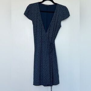 Brandy Melville Dark Blue Patterned Midi Dress